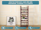 5 Tier Wooden Ladder Shelf Stand Storage Book Shelves Shelving Display Rack V63-824191
