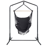 Gardeon Outdoor Hammock Chair with Stand Tassel Hanging Rope Hammocks Grey HM-CHAIR-TASSEL-GREY-U