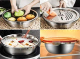 4 Pcs Kitchen Mixing Bowls with Grater Lid Stainless Steel Construction V1189-LWWAL-20260327-04661