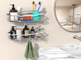 Shower Rack 2-Tier Wall Shower Rack Bathroom Rack Storage No Drilling Required Shower Rack V1188-MS101-01191-1