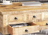 Coffee Table Rough Mango Wood 70x70x40 Cm 43_243979