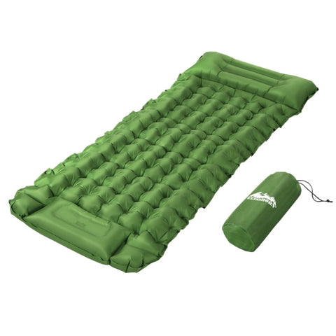 Weisshorn Self Inflating Mattress Camping Sleeping Mat Air Bed Pad Single Pillow CAMP-C-MAT-INF-BEE-S-GN