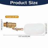 4 Pack Water Float Valve 1/2 Inch, Brass Float Ball Float with Adjustable Arm, Automatic Fill and V1369-AZ3-W-11528