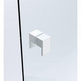 100cm Frameless Diamond Shower Screen White F-Brackets with SS Hinges & Square Double Pull Handle V63-911241