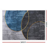 Artiss Washable Floor Rug 240X340cm Large Geometric Area Rug Modern Floor Carpet FLR-2846-240X340-BLGY