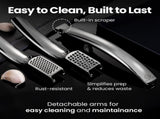 Gourmet Easy Garlic Press No Need to Peel, Stainless Steel Garlic Mincer, Garlic Crusher V1376-GARLECOMBO