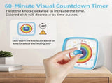 2X 60-Minute Visual Timer with Night Light, Countdown Timer,Pomodoro Timer with Rainbow Pattern for V1366-AZ2-W-15687