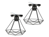 Ceiling Light Cage Guard Cover with Lamp Holder Base Vintage Industrial Style for E27 Bulbs V1294-YM0523-3119220032811