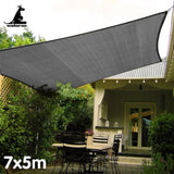 Wallaroo Outdoor Sun Shade Sail Canopy Grey Rectangle 7 x 5M GYSS-7X5