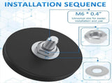 24 Pieces Rubber Coated Magnets 1.69 Inch 30 Lbs M6 Mounting Magnets Threaded Studs for Lighting V1370-AZ4-10023