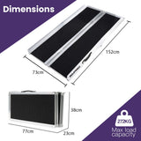 EQUIPMED 152cm Portable Folding Aluminium Access Ramp, 272kg Rated, for Wheelchair, Mobility V219-HELRMPEQ15SA