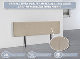 Linen Fabric Double Bed Headboard Bedhead - Beige V63-800807