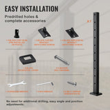 VEVOR Cable Railing Post, 36" x 1" x 2" Angled Hole Stair Railing Post, 10 Pre-Drilled Holes, SUS304 V952-1JZLGZHS91424HS5GV0