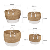 4 Piece Cotton Rope Stripe Carry Handles Storage Baskets Set V915-MB0050