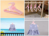 6Pcs Pink Plastic Closet Hangers with Embellishment for Small Garments Storage V1366-AZ2-W-13591