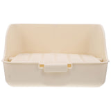 HOOWIFFY Pet Litter Box White Plastic, Durable for Rabbit and Small Animal Use V1189-WXFWAL-20260326-02612
