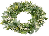 Green Artificial Eucalyptus Wreath Spring Summer Wreath with White Berries for Front Door Wall V1294-YM0901-3115240090511