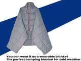 Blue Compact Lightweight Quilted Blanket - Soft, Warm, and Portable for Outdoor Adventures V888-ELOSUNG46771