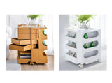 Artiss Storage Trolley Bedside Table 5 Tier Cart Boby Replica Orange AI-PP-TROLLEY-L-OR