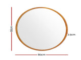 Embellir Wall Mirror Wooden Makeup 80cm MM-E-WALL-ROU-WOOD-80