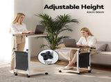 Artiss Laptop Desk Height Adjustable Mobile Workstation Computer Desks 48CM Oak LA-DESK-C-48-WA