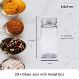 4 Tier Metal Spice Rack 28 Glass Jars - Kitchen Pantry Herb Storage Organiser V238-SUPDZ-40811788927056