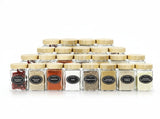 CARLA HOME 24 Glass Spice Jars with Bamboo Lids, Shaker Tops, 180 Spice Labels, White Pen & Funnel LSB-36269