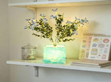 Blue Magnolia Flower Table Lamp USB Battery Operated Decorative Bedside Lamp for Living Room Decor V1107-124-02075-MLT7