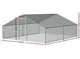 i.Pet Chicken Coop Cage 3x4x2m Galvanised Steel PET-CHICK-CAGE-B-3X4