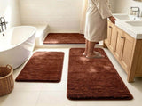 Soft Memory Foam Non-Slip Bathroom Rug Set, Plush Bath Mat Three Piece, Highly Absorbent Comfortable V1192-AZ-W-24647