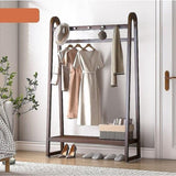 Dark Wood 160x100cm Clothes Rack Slim Stylish Space Saving V63-840821