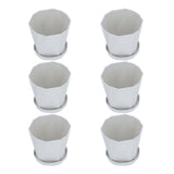 6Pcs Small Plant Pot Lightweight Versatile Simple Style Plastic Flower Pot with Trays for Indoor V1294-YM0901-3111240201812