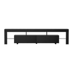 Artiss TV Cabinet Entertainment Unit Stand RGB LED Gloss Furniture 200cm Black FURNI-L-LED-GS-TV200-BK-AB