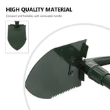Green Folding Outdoor Shovel with Stainless Steel Blade and Canvas Carry Bag for Snow, Sand, V1369-AZ3-W-20189