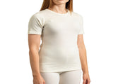MERINO SKINS Crew Neck Short Sleeve T-Shirt Top 100% Wool Underwear Thermals in Natural - Large V563-MERINOS-CRWSS-NAT-L101