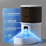 Smart Camera Pet Feeder with HD Camera, 4L Automatic Dog & Cat Food Dispenser with Wi-Fi, 2-Way V1107-134-61560