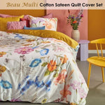 Bedding House Beau Multi Cotton Sateen Quilt Cover Set Queen V442-HIN-QUILTCS-BEAU-MULTI-QS