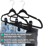 Black Velvet Hanger Clips , Strong Finger Clips Velvet Hangers, Skirt Hanger Clips Fit V1259-DP01-F-67