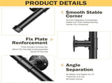 Black Industrial Pipe Handrail Wall Mounted for Indoor Stairs Modern Design, 50 cm V1237-ZY-917-232