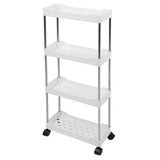 Slim Rolling Storage Cart 4 Tier Bathroom Organizer Mobile Shelving Unit Utility Cart Tower Rack for V1294-YM0901-3117240164211
