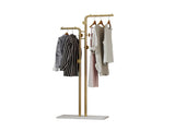 Metal Coat Rack Marble Base Hooks Clothes Coats Bag Tree Hat Display Hanger Stand Organiser 2 Pole V324-H-CRACKGDWH-D