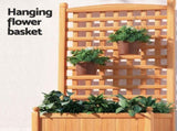 Green Fingers 2X Garden Bed Wooden 64x35x115cm Planter Raised Box Container Trellis GARDEN-WOOD-PANEL-58X2