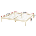 Artiss Bed Frame King Size Wooden Base Mattress Platform Timber Pine BRUNO WBED-BRUNO-K-WD-AB