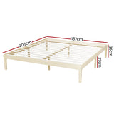 Artiss Bed Frame King Size Wooden Base Mattress Platform Timber Pine BRUNO WBED-BRUNO-K-WD-AB