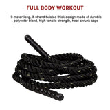 Battle Rope Dia 3.8cm x 9M length Poly Exercise Workout Strength Training V63-825871