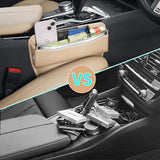 2Pack Car Seat Gap Filler Organizer - Leather Console Side Pocket Seat Storage - Stylish and V1107-800-57317-BEG-2PACK