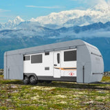 Travel Trailer Cover, 9.1-9.8m RV Cover, 4-Layer Non-Woven Fabric Camper Cover, Waterproof, V952-TCSFCCYTGSFCVZTTJV0