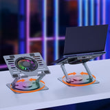 mbeat Stage S8 Rotating Laptop Stand with RGB Cooling Fan and USB Ports V186-MB-STD-S8GRY