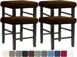 Square Saddle Bar Stool Covers Set of 4, Stretch Jacquard Washable Seat Slipcovers, Dark Coffee V1188-MS-721-160