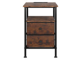 Levede Bedside Table Side Table 2 Drawers Cabinet Brown NI1073-BR-AU